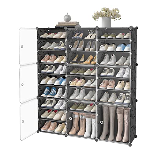 Aeitc Shoe Rack 9 Tiers Shoe Organizer Narrow Standing Stackable Shoe Storage Cabinet for Closet