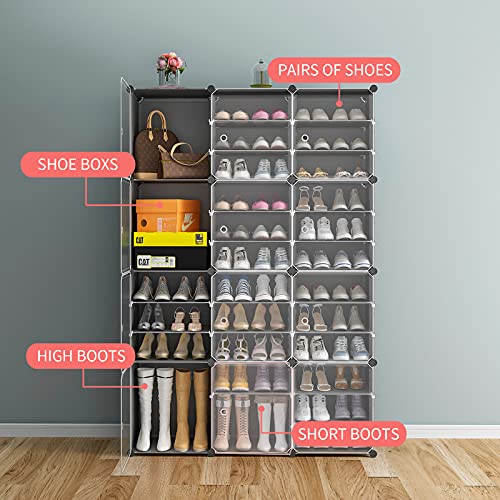 Aeitc Shoe Rack 9 Tiers Shoe Organizer Narrow Standing Stackable Shoe Storage Cabinet for Closet