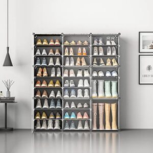 Aeitc Shoe Rack 9 Tiers Shoe Organizer Narrow Standing Stackable Shoe Storage Cabinet for Closet