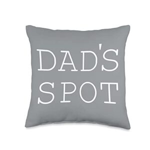 bcs gray dads spot funny father's day design throw pillow, 16x16, multicolor