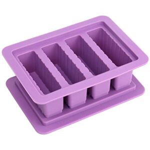 butter mold tray silicone butter tray with lid making butter stick soap bar energy bar muffin brownie purple  6 9 x 5 x 1 6 inch