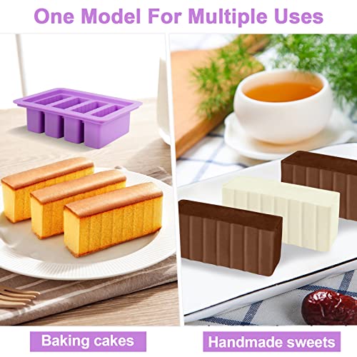 Butter Mold Tray Silicone Butter Tray with Lid Making Butter Stick Soap Bar Energy Bar Muffin Brownie Purple  6 9 x 5 x 1 6 inch