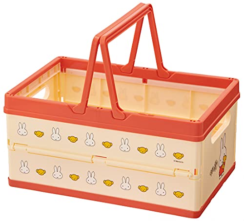 Skater BWOT13-A Folding Storage Box, Storage Case, Basket, Miffy Cursive Logo, 15.0 x 9.8 x 7.7 inches (38 x 25 x 19.5 cm)