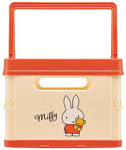 Skater BWOT13-A Folding Storage Box, Storage Case, Basket, Miffy Cursive Logo, 15.0 x 9.8 x 7.7 inches (38 x 25 x 19.5 cm)