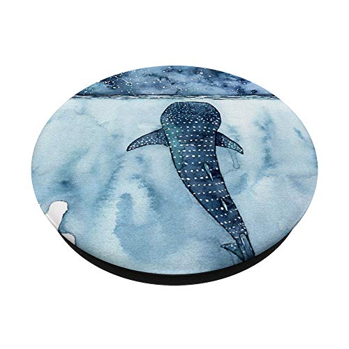 Whale shark watercolor painting PopSockets PopGrip: Swappable Grip for Phones & Tablets