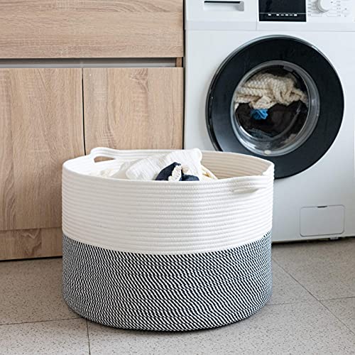 Goodpick XXXL Large Cotton Rope Basket Laundry Basket Baby Nursery Storage Bin (Set of 2)