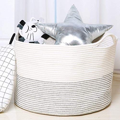 Goodpick XXXL Large Cotton Rope Basket Laundry Basket Baby Nursery Storage Bin (Set of 2)