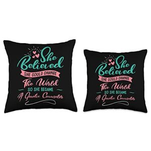 Genetic Counselor Gifts And Shirts So She Became A Genetic Counselor Throw Pillow, 18x18, Multicolor