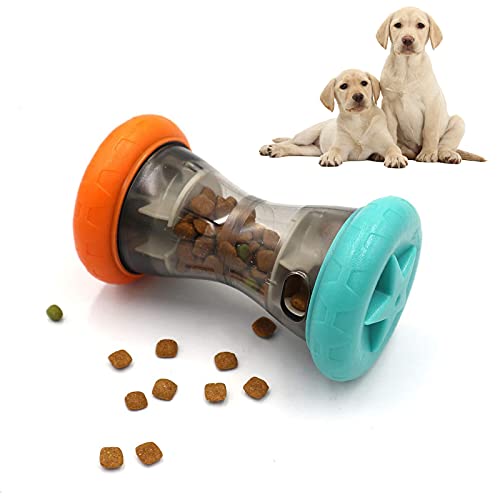 Aelflane Treat Dispensing Puzzle Toys for Small Dogs,Interactive Chase Toys,Slow Feeder,Perfect Alternative to Slow Feeder Dog Bowls to Improves Pets Digestion,Barbell-Shaped Dog Toys