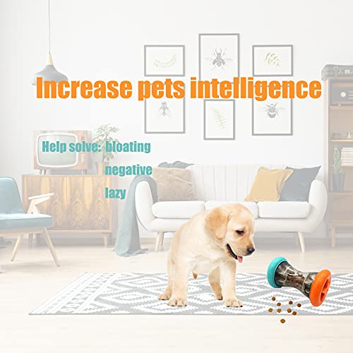 Aelflane Treat Dispensing Puzzle Toys for Small Dogs,Interactive Chase Toys,Slow Feeder,Perfect Alternative to Slow Feeder Dog Bowls to Improves Pets Digestion,Barbell-Shaped Dog Toys