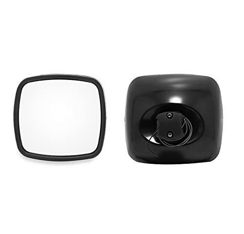 CPOWACE Towing Mirror View Wide Angle Manual Adjusted Heated Compatible with Freightliner M2 (Black)