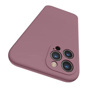 surphy silicone case for iphone 12 pro max case 6.7 inch, individual protection for each lens, liquid silicone phone case with microfiber lining (lilac purple)