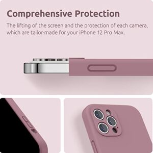 SURPHY Silicone Case for iPhone 12 Pro Max Case 6.7 inch, Individual Protection for Each Lens, Liquid Silicone Phone Case with Microfiber Lining (Lilac Purple)