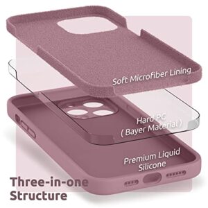 SURPHY Silicone Case for iPhone 12 Pro Max Case 6.7 inch, Individual Protection for Each Lens, Liquid Silicone Phone Case with Microfiber Lining (Lilac Purple)