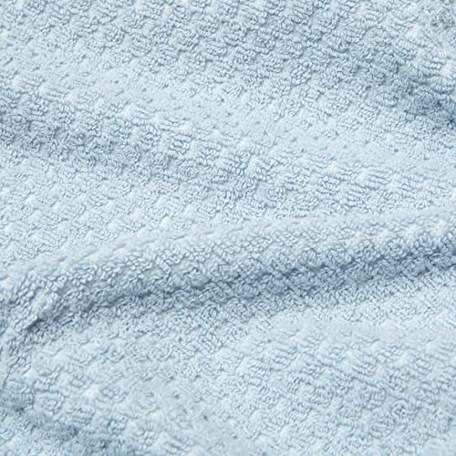 Amazon Basics Odor Resistant Textured Bath Towel, 30 x 54 Inches - 4-Pack, Light Blue