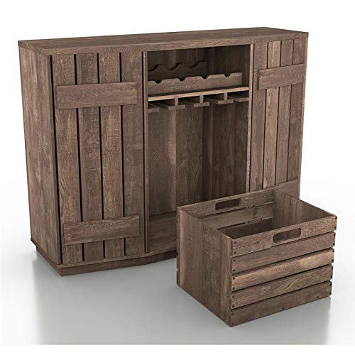 Furniture of America Layfield Wood Multi-Storage Buffet in Reclaimed Oak