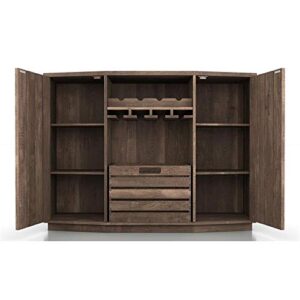 Furniture of America Layfield Wood Multi-Storage Buffet in Reclaimed Oak