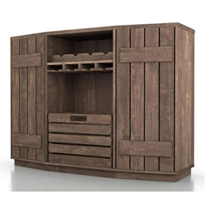 Furniture of America Layfield Wood Multi-Storage Buffet in Reclaimed Oak