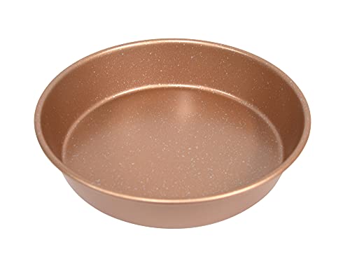 casaWare Ceramic Coated NonStick 9-Inch Round Pan, Rose Gold