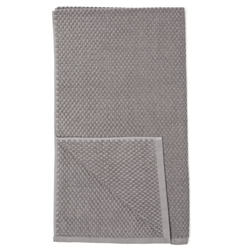 Amazon Basics Odor Resistant Textured Bath Towel, 30 x 54 Inches - 2-Pack, Cotton, Dark Gray