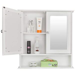 Simple and Stylish Bathroom Wall Mounted Cabinet, Mirrored Storage Medicine Cabinet, Multipurpose Cabinet for Bathroom, Vestibule, Bedroom (Double)