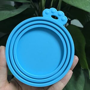 SHENQIDZ 3 Pack Pet Food Can Covers Lids Universal BPA Free & Dishwasher Safe/Silicone Dog&Cat Food Can Lid Covers (green+blue+orange)