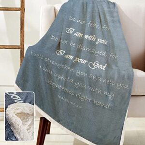 soft fluffy throw christian blanket - double layer 65x50 throw blanket - scripture grey soft blanket for couch & bed - healing gifts for women - warm blanket for bed