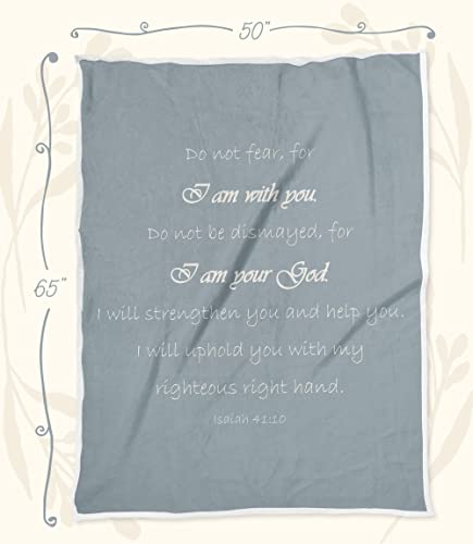 Soft Fluffy Throw Christian Blanket - Double Layer 65x50 Throw Blanket - Scripture Grey Soft Blanket for Couch & Bed - Healing Gifts for Women - Warm Blanket for Bed