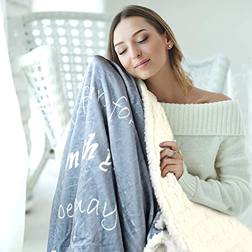 Soft Fluffy Throw Christian Blanket - Double Layer 65x50 Throw Blanket - Scripture Grey Soft Blanket for Couch & Bed - Healing Gifts for Women - Warm Blanket for Bed