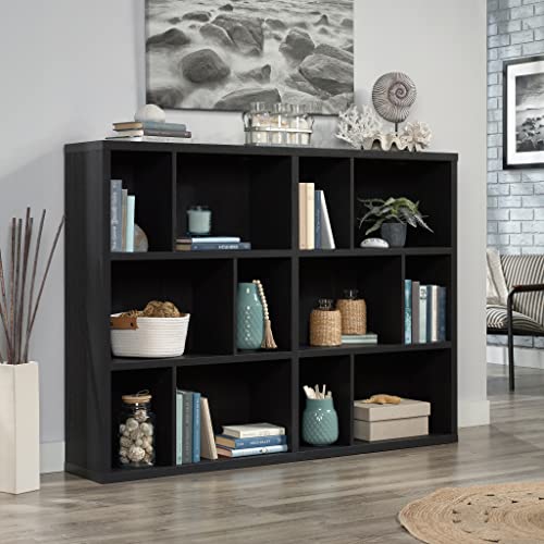 Sauder Horizontal Bookcase, Raven Oak Finish