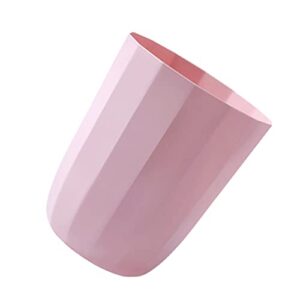 cabilock plastic small trash can wastebasket garbage container bin open style for bathroom kitchen home office laundry room hotel pink