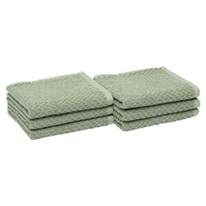 amazon basics odor resistant textured hand towel, 16 x 26 inches - 6-pack, green