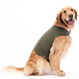 yepets anti-stress suit for dogs. 95% cotton relaxing and calming jacket (medium, army green)