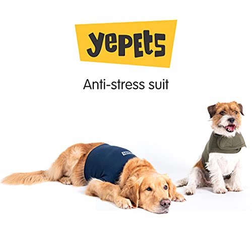 YEPETS Anti-Stress Suit for Dogs. 95% Cotton Relaxing and Calming Jacket (Medium, Army Green)