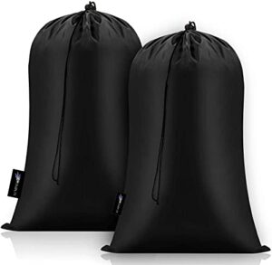 luminesk extra large laundry bags 2 pack 28'' x 45'' heavy duty xl organizer bag fit laundry hamper basket college travel dorm tear resistant drawstring dirty cloth storage, three loads of clothes black