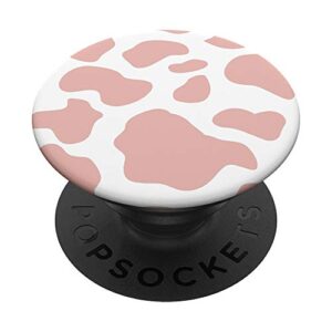 pink cow print spotted cute animal pattern popsockets swappable popgrip
