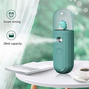 SANGHAI Mist Humidifier QYIYA Cute Cartoon Little Dinosaur Portable Nano Spray Face Mist Humidifier Hand-held Green