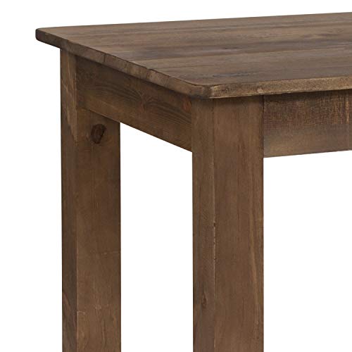 Merrick Lane Jessamine 46" x 30" Rectangular Antique Rustic Solid Pine Farm Dining Table