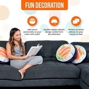 TILTECH Sushi Pillow - Funny Pillow for Bed & Couch, Soft Sushi Plush Cushion, Cute Pillows for Sushi Gifts