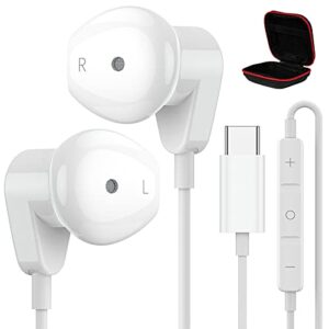 usb c headphones for ipad pro,usb type c earphones hifi stereo usb c wired earbuds with microphone volume control for samsung s23 ultra s22 s21 s20 fe note20 a53 z flip,pixel 7 6 6a 5 4,oneplus 10 9