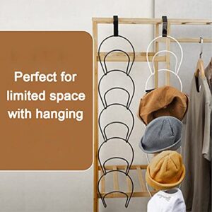 Hikinlichi 10 Pack Hat Racks Hangers Baseball Cap Holders Organizers Closet Hanging Display Storage Rack for Scarves Handbags Towels Clothes Ties Over Door Wall Mounted w Hanging Hooks Black