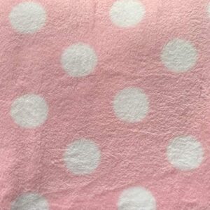 Dots on Pink Anti-Pill Premium No-Sew Throw Fleece Fabric Kit (72x60)