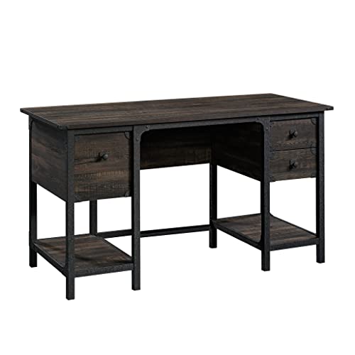 Sauder Steel River Small Computer Desk, Carbon Oak Finish