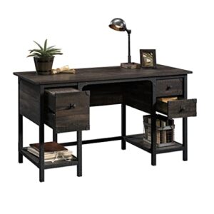 Sauder Steel River Small Computer Desk, Carbon Oak Finish