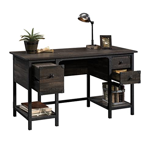 Sauder Steel River Small Computer Desk, Carbon Oak Finish