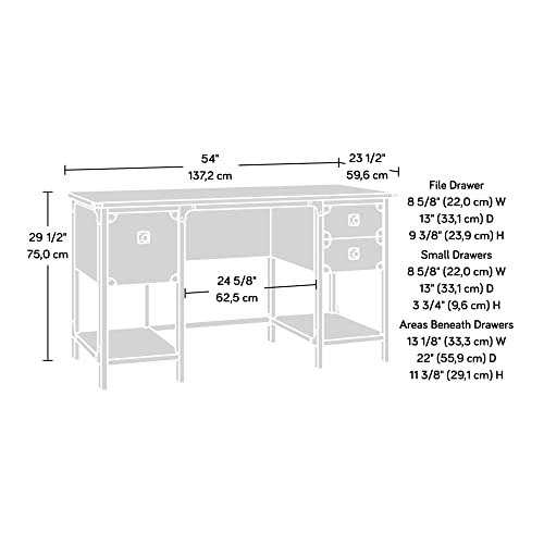 Sauder Steel River Small Computer Desk, Carbon Oak Finish