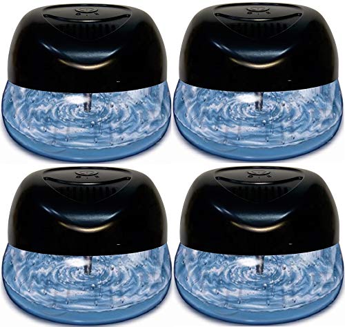 Bluonics 4-Pack Fresh Aire Water Based Revitalizer. Black Color with 7 LED Color Changing Lights