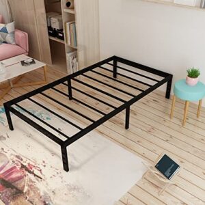 Tooyyer Metal Twin Size Bed Frame 18inch High 3000 lbs Heavy Duty Steel Slat Mattress Support Easy to Assembly No Box Spring Needed Non-Slip Support Noise Free Bed Twin