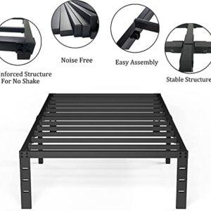 Tooyyer Metal Twin Size Bed Frame 18inch High 3000 lbs Heavy Duty Steel Slat Mattress Support Easy to Assembly No Box Spring Needed Non-Slip Support Noise Free Bed Twin