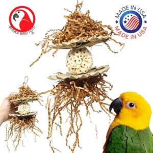 Bonka Bird Toys 3611 Crazy Sola Medium Bird Toy Natural Sola Parrot Cockatoo Amazon Conure Parakeet Budgie Finch Canary African Grey